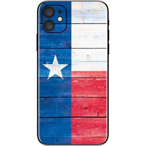 Texas Flag Light Wood iPhone 11 Skin
