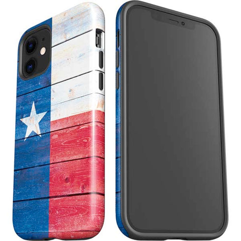 Texas Flag Light Wood iPhone 12 Impact Case