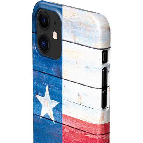 Texas Flag Light Wood iPhone 12 Mini Lite Case