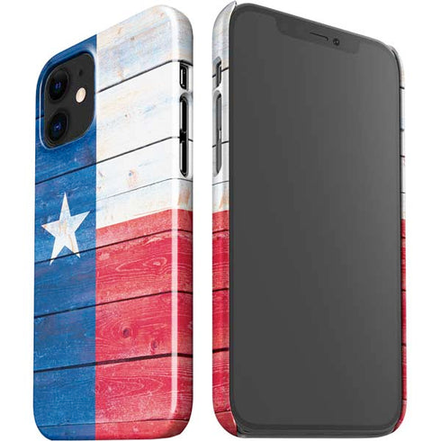 Texas Flag Light Wood iPhone 12 Mini Lite Case