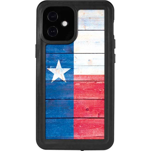 Texas Flag Light Wood iPhone 12 Mini Waterproof Case