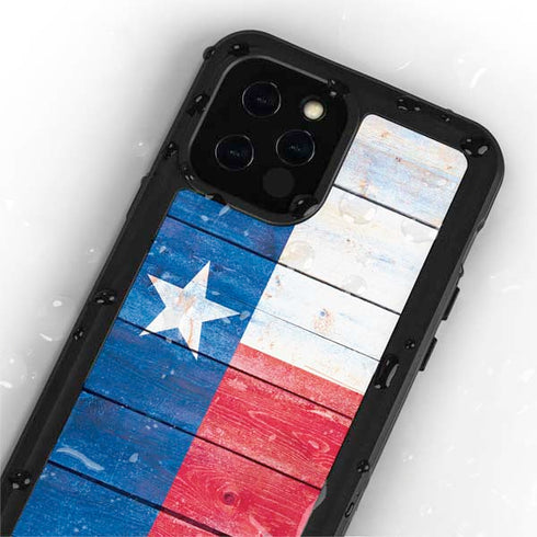Texas Flag Light Wood iPhone 12 Pro Max Waterproof Case