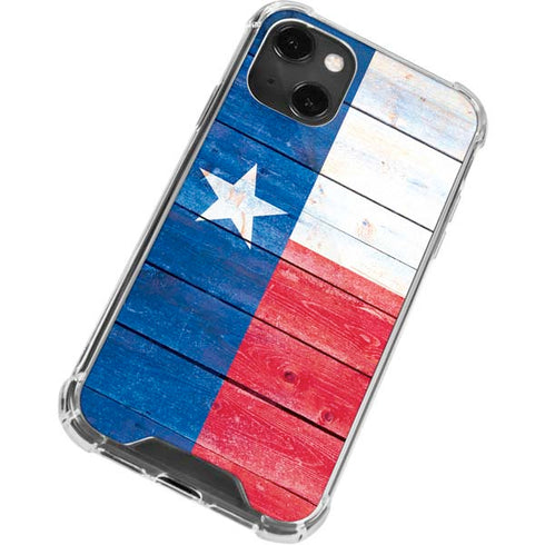 Texas Flag Light Wood iPhone 13 Mini Clear Case