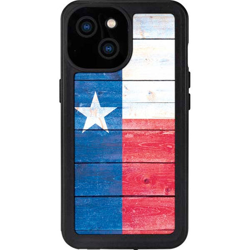 Texas Flag Light Wood iPhone 13 Mini Waterproof Case