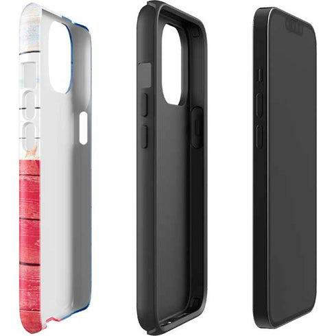 Texas Flag Light Wood iPhone 14 Plus Impact Case