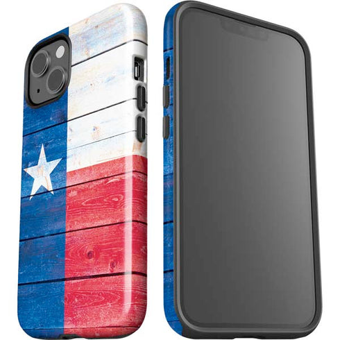 Texas Flag Light Wood iPhone 15 Impact Case