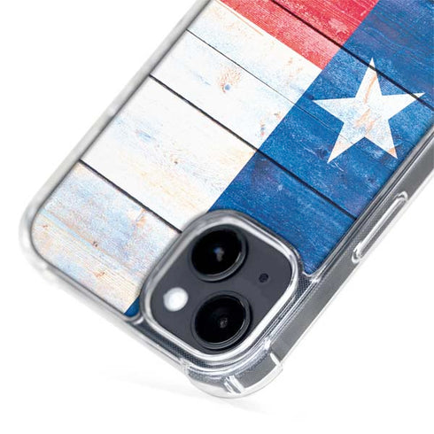 Texas Flag Light Wood iPhone 15 Plus MagSafe Case