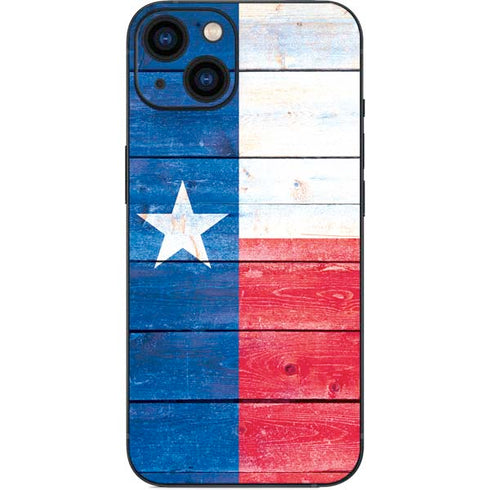 Texas Flag Light Wood iPhone 15 Plus Skin