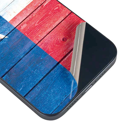 Texas Flag Light Wood iPhone 15 Plus Skin