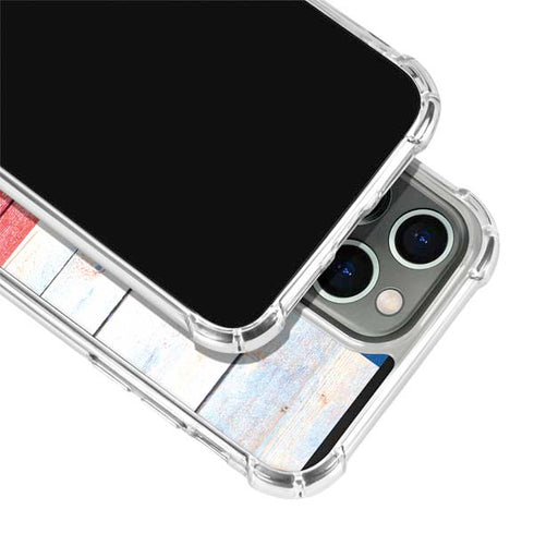 Texas Flag Light Wood iPhone 14 Pro Clear Case