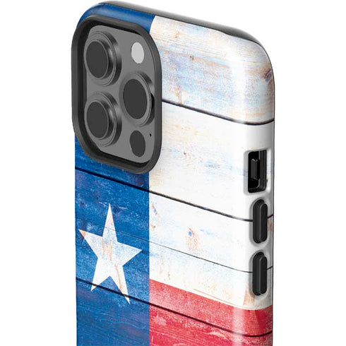Texas Flag Light Wood iPhone 15 Pro Max Impact Case