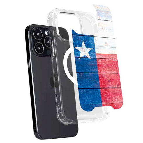 Texas Flag Light Wood iPhone 15 Pro Max MagSafe Case