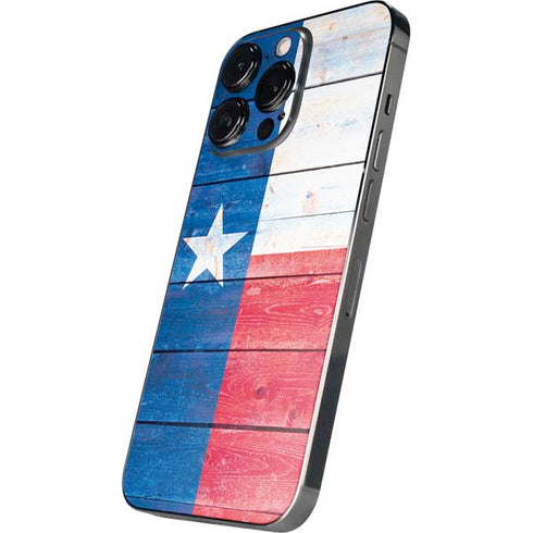 Texas Flag Light Wood iPhone 15 Pro Skin