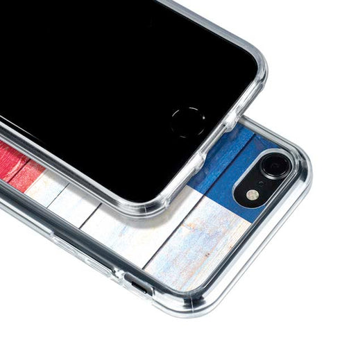 Texas Flag Light Wood iPhone SE (2nd & 3rd Gen) Clear Case