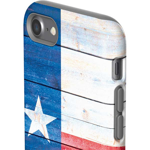 Texas Flag Light Wood iPhone SE (2nd & 3rd Gen) Pro Case