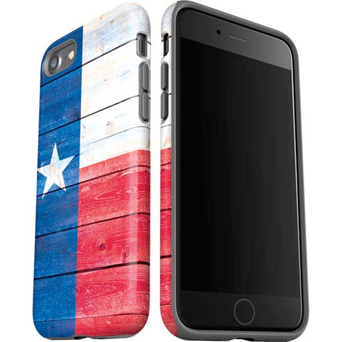 Texas Flag Light Wood iPhone SE (2nd & 3rd Gen) Pro Case