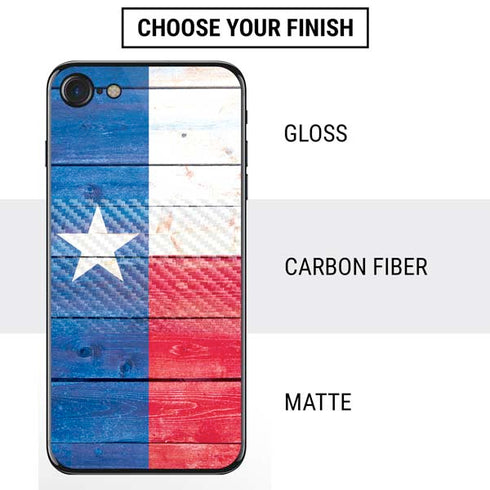Texas Flag Light Wood iPhone SE (2nd & 3rd Gen) Skin