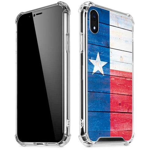 Texas Flag Light Wood iPhone XR Clear Case