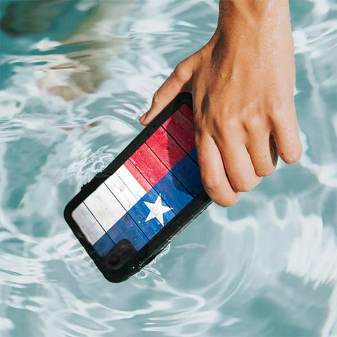 Texas Flag Light Wood iPhone XR Waterproof Case