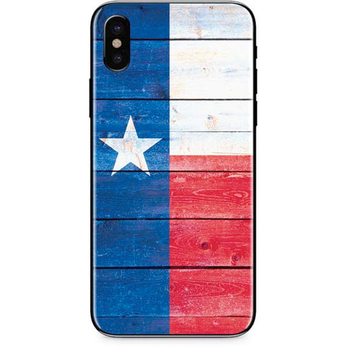 Texas Flag Light Wood iPhone XS Skin