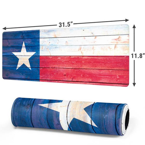 Texas Flag Light Wood Gaming Mouse Pad