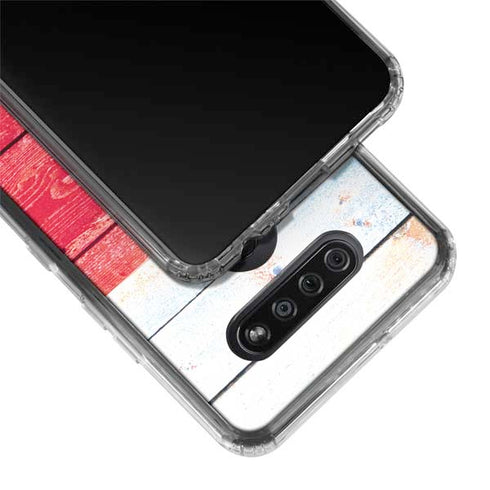 Texas Flag Light Wood LG K51/Q51 Clear Case