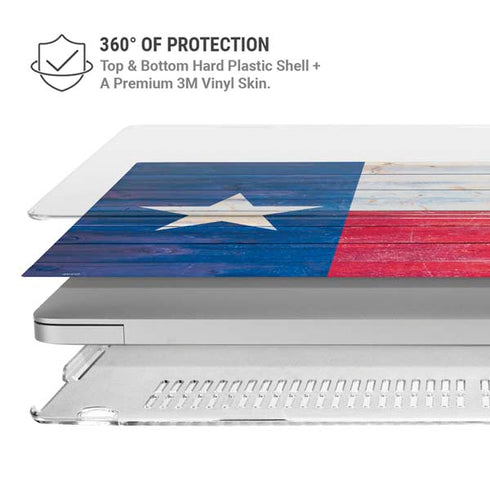 Texas Flag Light Wood MacBook Air 15in (2023-2025) Case plus Skin