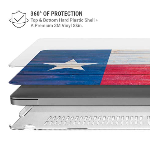 Texas Flag Light Wood MacBook Pro 16in (2021-25) Case plus Skin