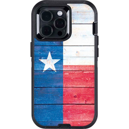 Texas Flag Light Wood Otterbox Defender iPhone Skin