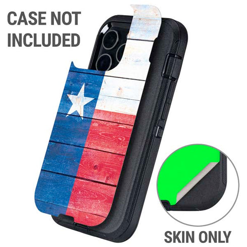 Texas Flag Light Wood Otterbox Defender iPhone Skin