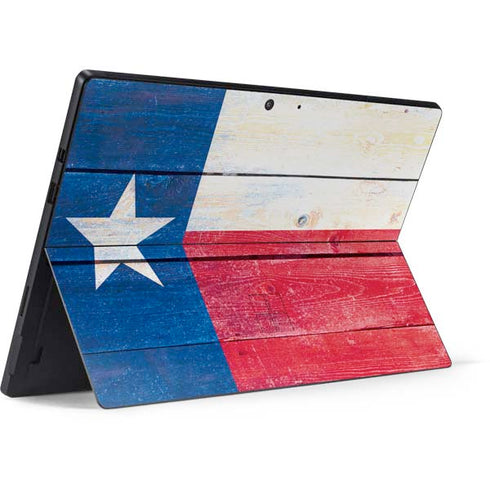 Texas Flag Light Wood Surface Pro 7 Skin
