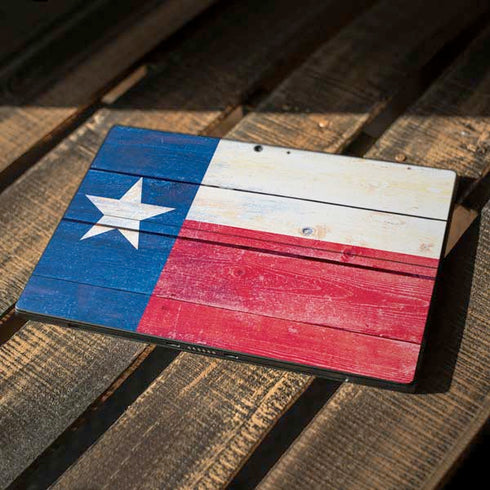 Texas Flag Light Wood Surface Pro 7 Skin