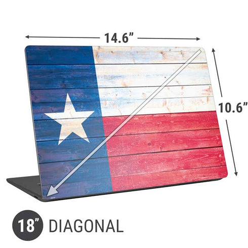Texas Flag Light Wood Universal Laptop 18in (14.6 x 10.6in) Skin