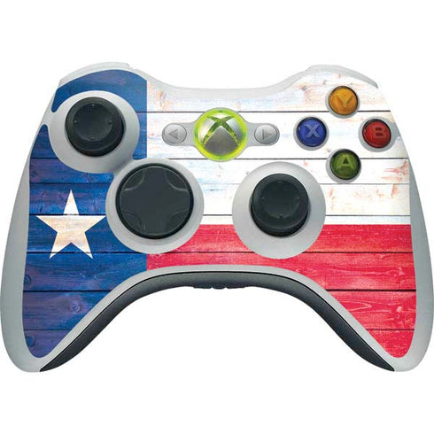 Texas Flag Light Wood Xbox 360 Wireless Controller Skin