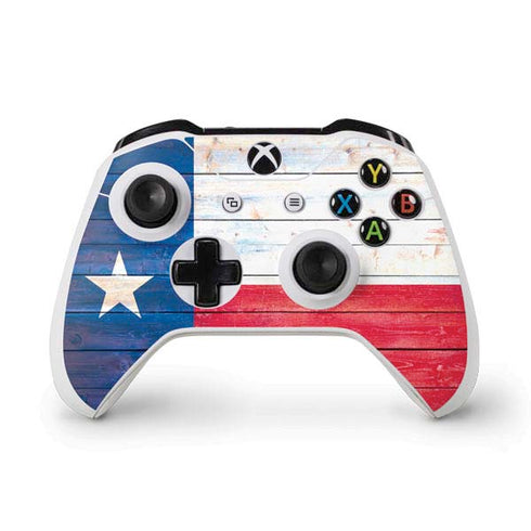 Texas Flag Light Wood Xbox One S Controller Skin
