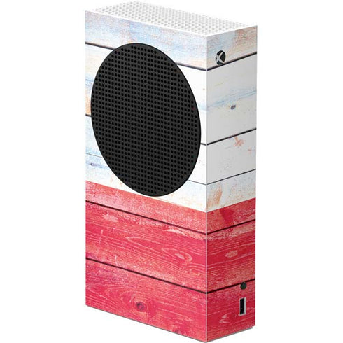 Texas Flag Light Wood Xbox Series S Console Skin