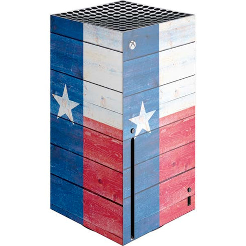 Texas Flag Light Wood Xbox Series X Console Skin