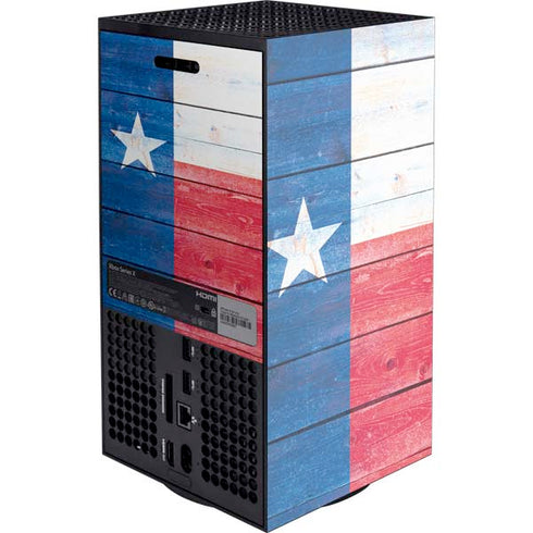 Texas Flag Light Wood Xbox Series X Console Skin