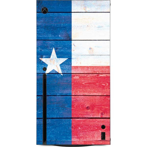 Texas Flag Light Wood Xbox Series X Console Skin