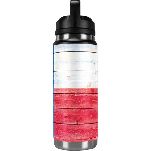 Texas Flag Light Wood YETI Rambler 26oz Bottle Skin