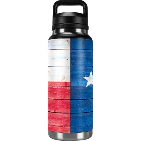 Texas Flag Light Wood YETI Rambler 36oz Bottle Skin