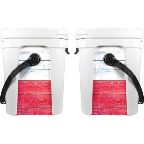 Texas Flag Light Wood YETI Roadie 24 Hard Cooler Skin