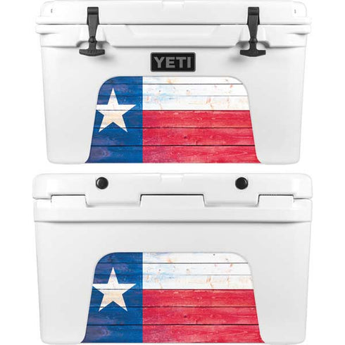 Texas Flag Light Wood YETI Tundra 45 Hard Cooler Skin