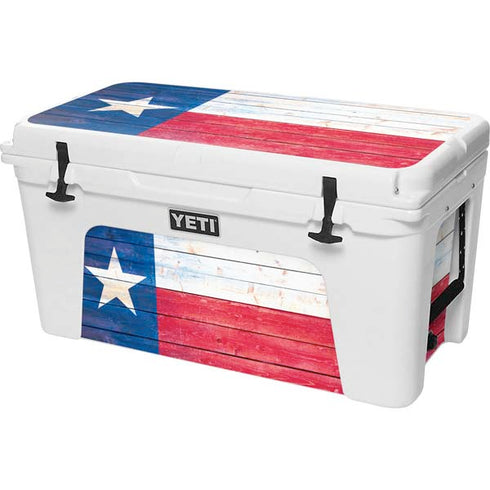 Texas Flag Light Wood YETI Tundra 75 Hard Cooler Skin