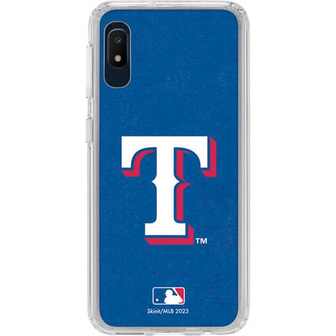 MLB Texas Rangers - Solid Distressed Galaxy A10e Clear Case