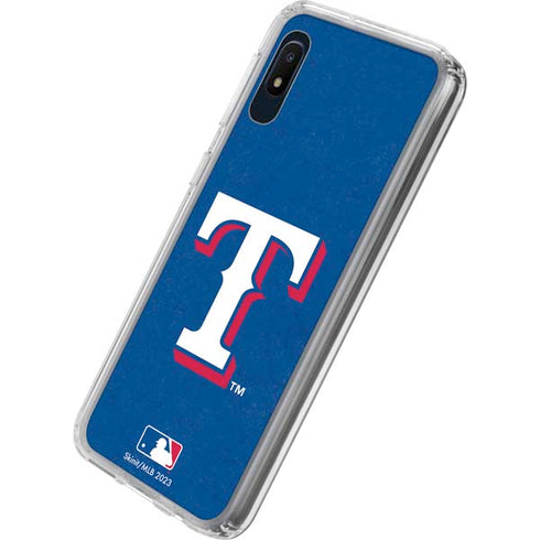 MLB Texas Rangers - Solid Distressed Galaxy A10e Clear Case