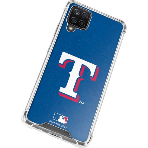 MLB Texas Rangers - Solid Distressed Galaxy A12 Clear Case