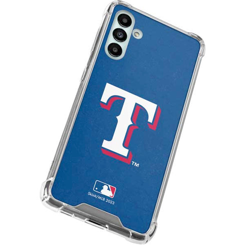 MLB Texas Rangers - Solid Distressed Galaxy A13 5G Clear Case