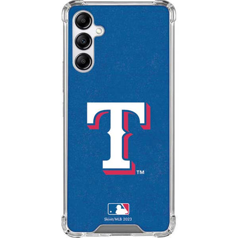 MLB Texas Rangers - Solid Distressed Galaxy A14 5G Clear Case