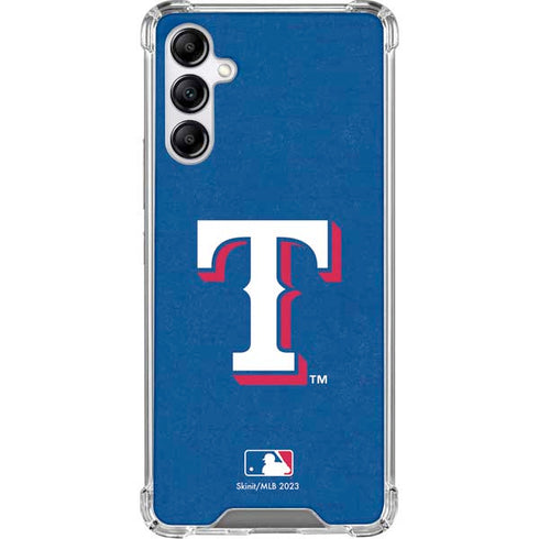 MLB Texas Rangers - Solid Distressed Galaxy A15 5G Clear Case